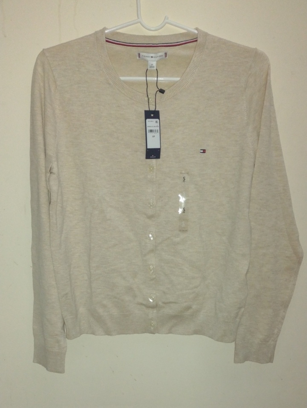 Tommy Hilfiger Ladies Cream Button-Front Cardigan Sweater
